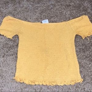 SMALL Tillys Yellow Off the shoulder Top